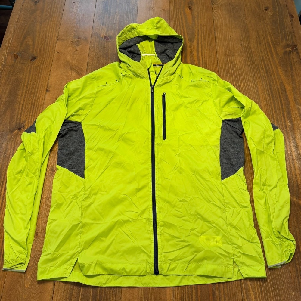 SmartWool Merino Sport UltraLight Jacket Men XL‎ Yellow Packable Running Hike